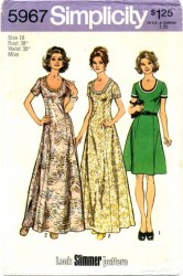 5967 SIMPLICITY 73 SLIMMER PRINCESS SS DRESS LENGTHS PATTERN 16 38B UNCUT OR 14 36B